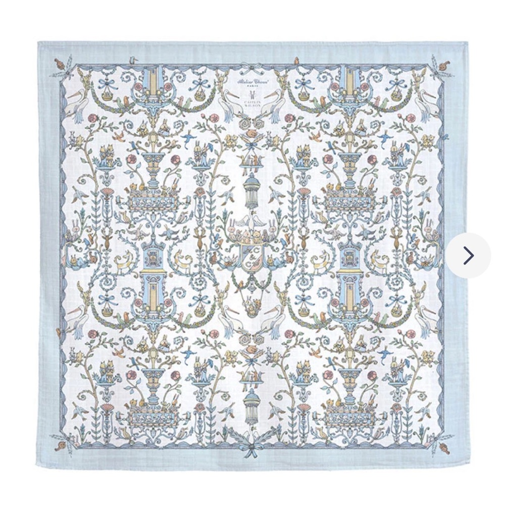 Atelier Choux x Caitlin Wilson swaddle blue